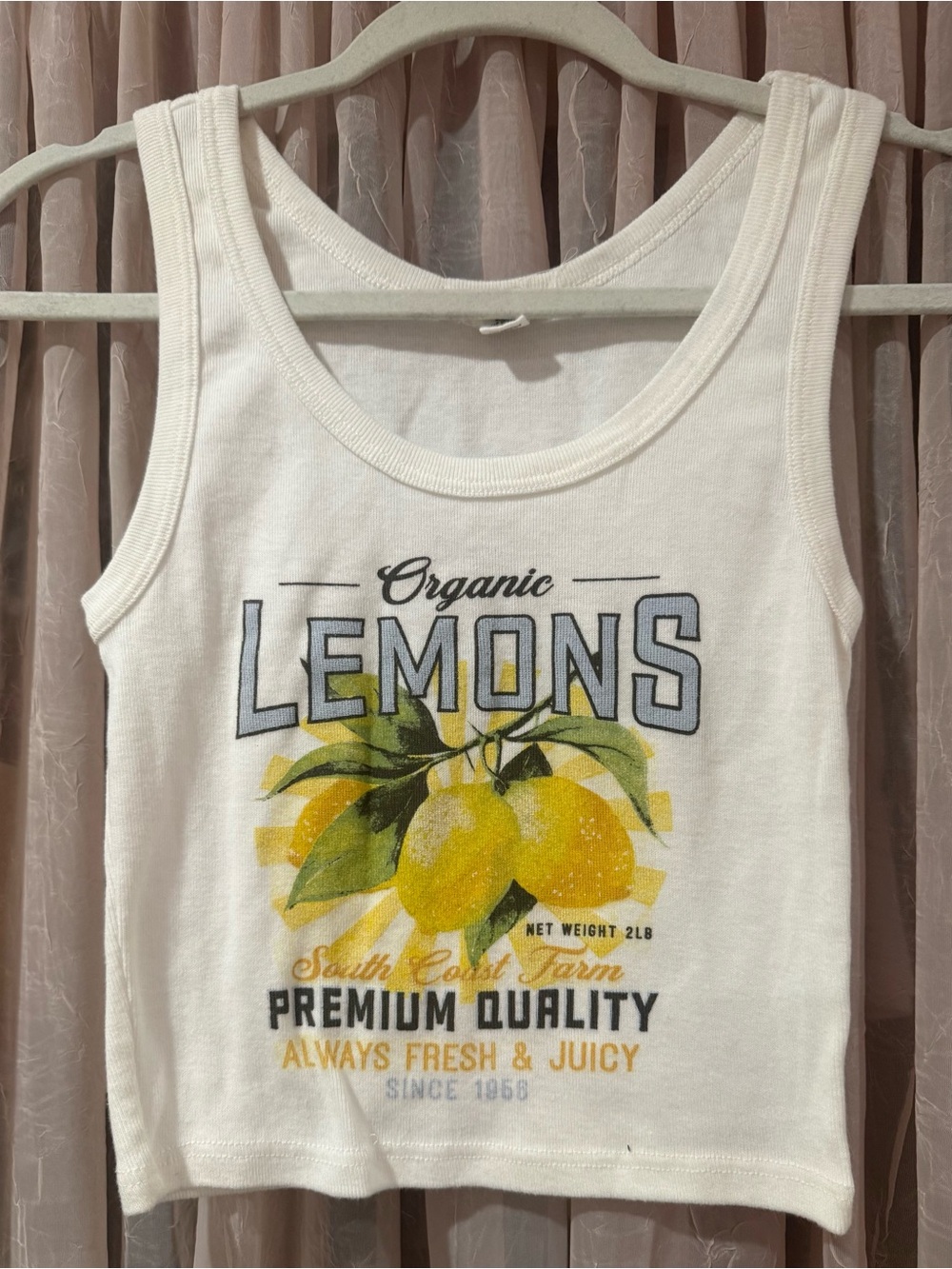 Full Tilt White Tank Top with Yellow Lemon Graphic